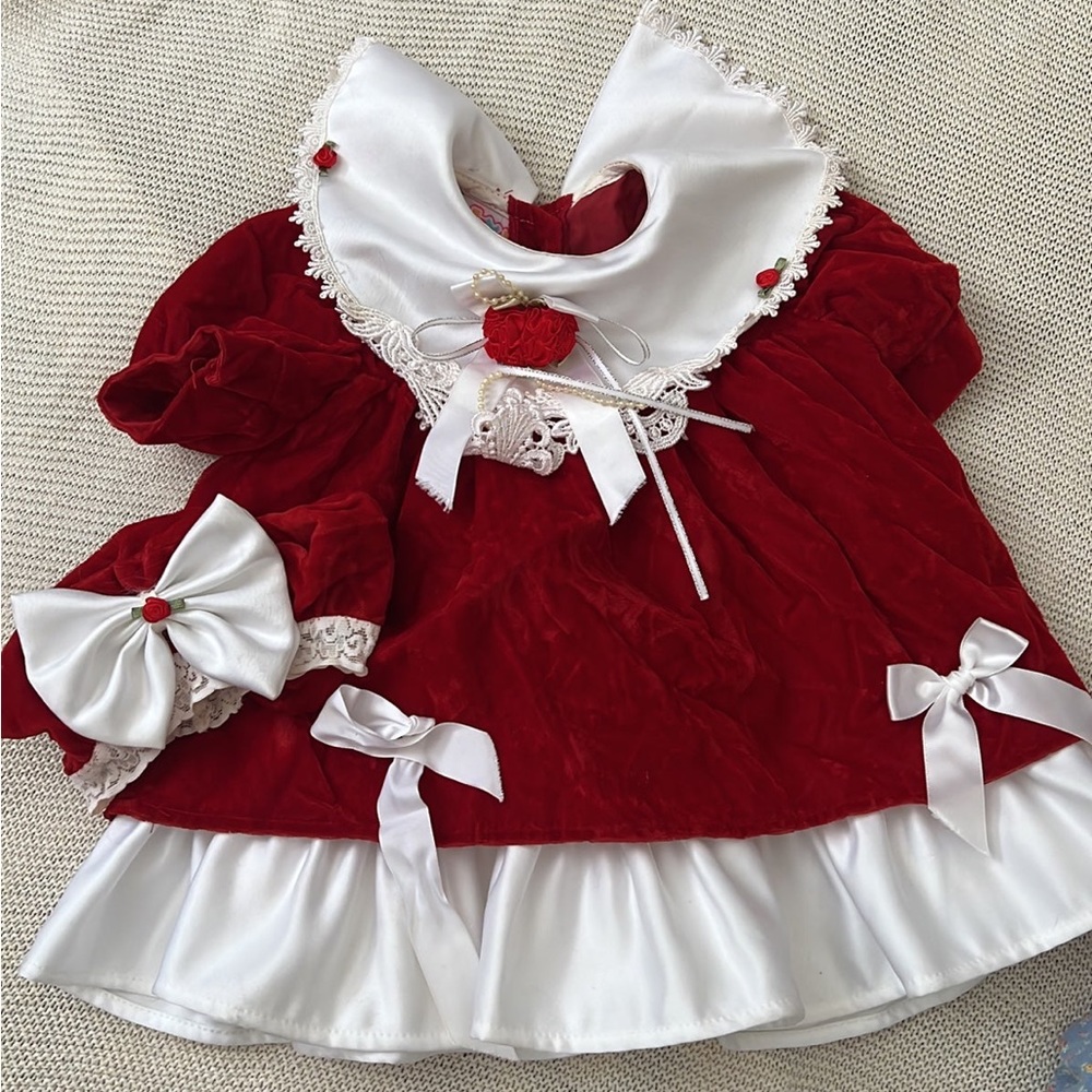 Vintage Christmas velvet dress set